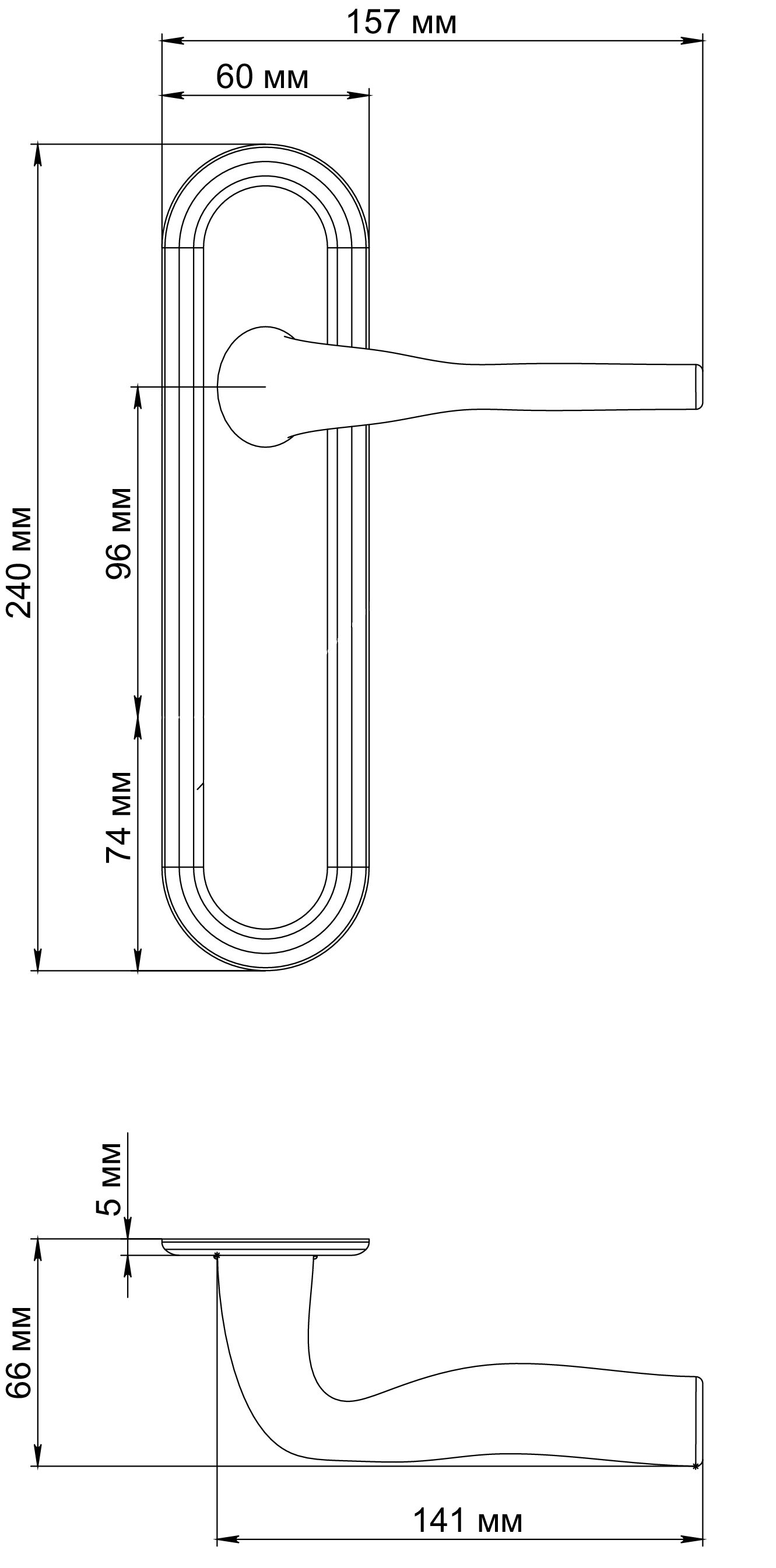 Ручка дверная LVB PLR SMI на планке, цвет Весенняя дымка/Spring Mist фото фурнитура Улан-Удэ