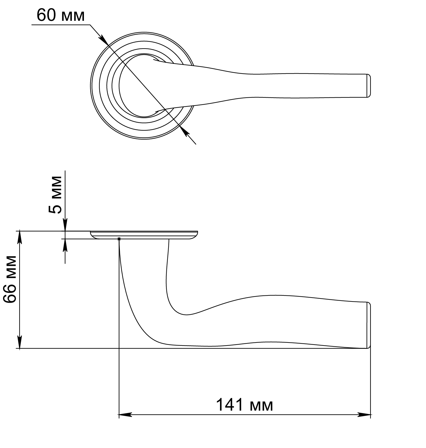 Ручка дверная LVB R7 SST на круглой розетке, цвет Летняя гроза/Summer Storm фото фурнитура Улан-Удэ