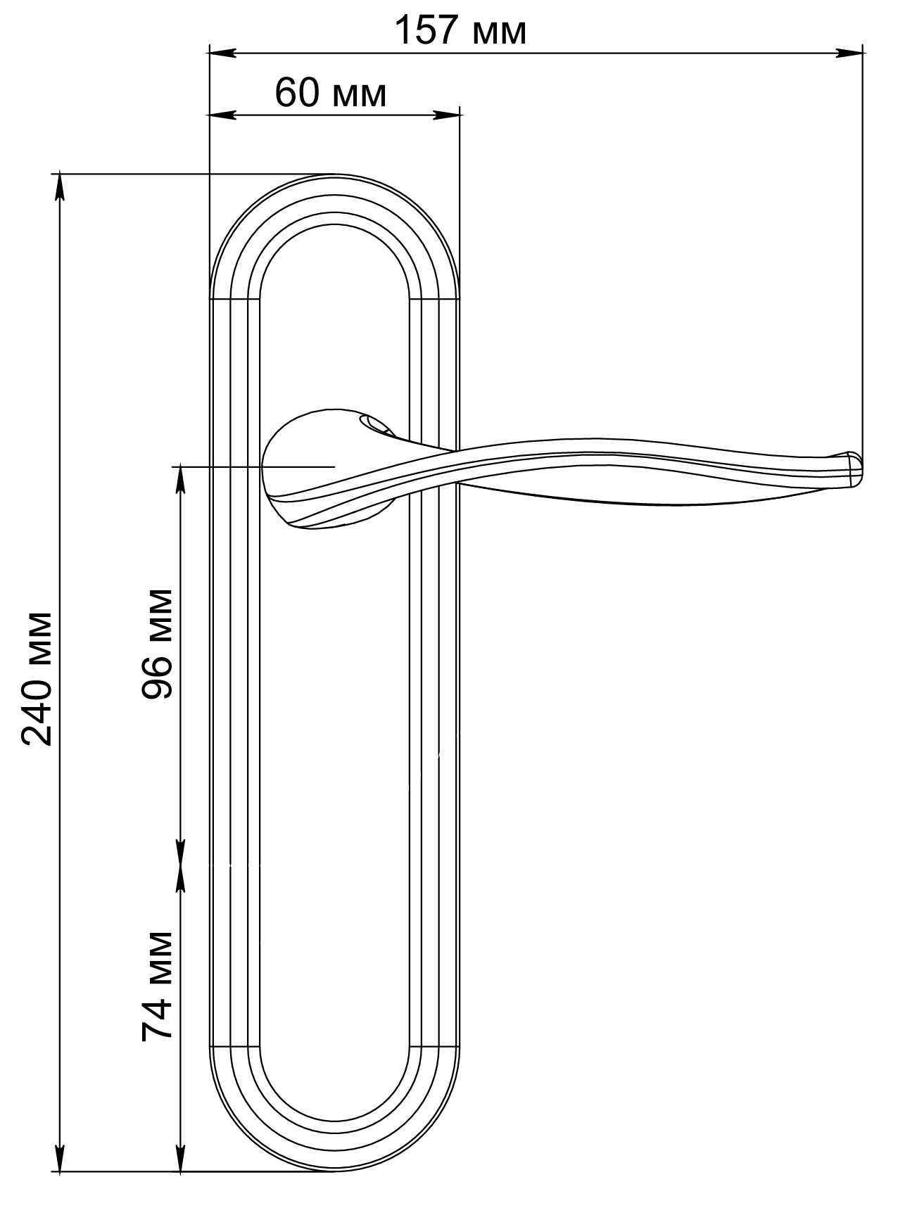 Ручка дверная SKYSCRAPER PLR WF на планке, цвет Зимняя стужа/Winter Frost фото фурнитура Улан-Удэ