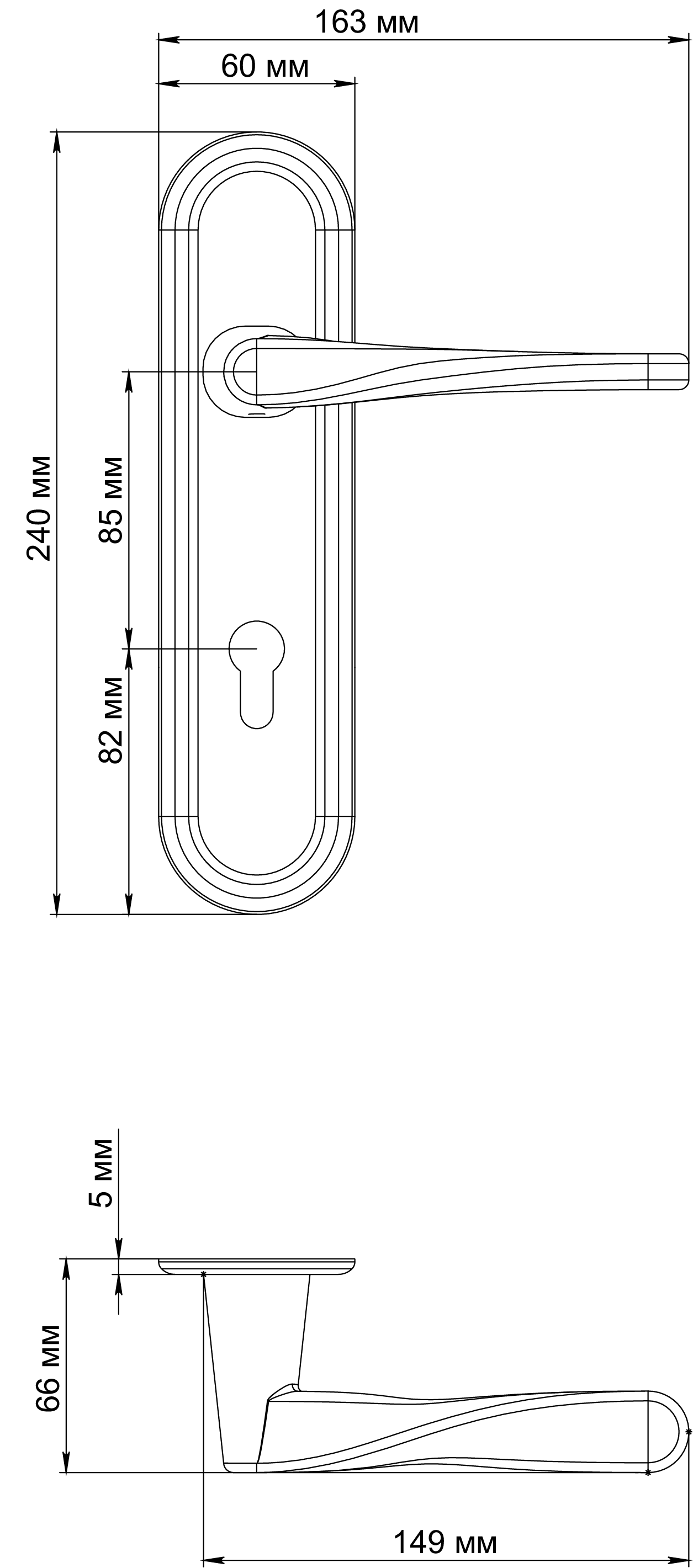 Ручка дверная THE OLYMPICS PLR KH SMI на планке под ключевой цилиндр, цвет Весенняя дымка/Spring Mist фото купить в Улан-Удэ