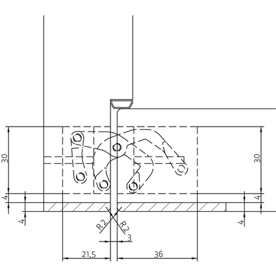 Петля скрытая HH-20 PC, врезная с 3D-регулировкой, вес полотна до 60 кг цвет хром фотомореллиУлан-Удэ