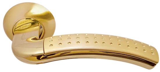 ПАЛАЦЦО, ручка дверная MH-02P SG/GP, цвет мат.золото/золото,с перфорацией фото купить Улан-Удэ