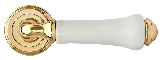 UMBERTO, ручка дверная MH-41-CLASSIC PG/W, цвет - золото/белый фото купить в Улан-Удэ