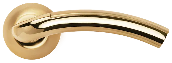 ПАЛАЦЦО, ручка дверная MH-02P SG/GP, цвет мат.золото/золото,с перфорацией фото купить в Улан-Удэ