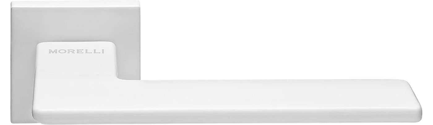 PLATEAU, ручка дверная на квадратной накладке MH-51-S6 W, цвет - белый фото купить Улан-Удэ