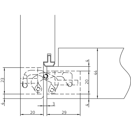HH-19 B, скрытая петля, цвет - черный фото фурнитура Улан-Удэ