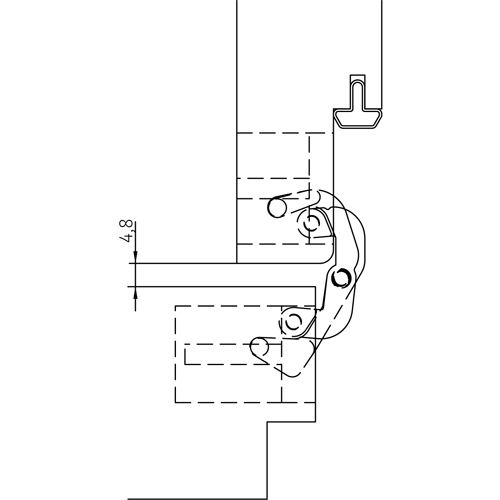 HH-19 B, скрытая петля, цвет - черный фото дверная фурнитура Улан-Удэ