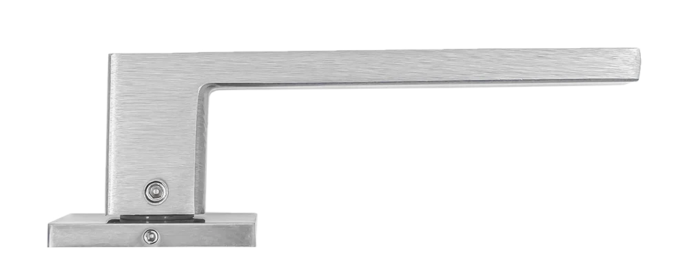 Ручка дверная SULLA  MH-48-S6 SSC/BL на квадратной розетке 6 мм, цвет суперматовый хром / черный, ЦАМ Light фото фурнитура Улан-Удэ