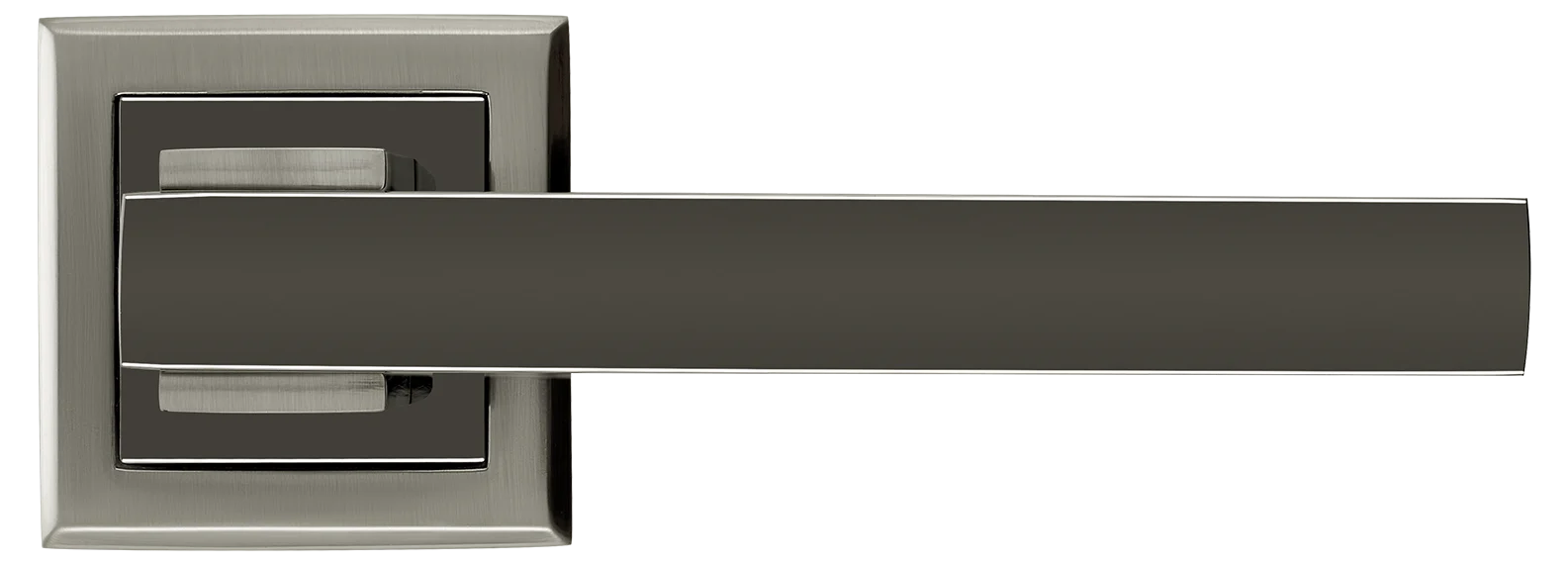 PIQUADRO, ручка дверная MH-37 SN/BN-S, на квадратной накладке, цвет - бел. никель/черн. никель фото купить в Улан-Удэ