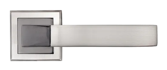 FUKOKU, ручка дверная MH-28 SN/BN-S, на квадратной накладке, цвет - бел. никель/черн. никель фото купить в Улан-Удэ