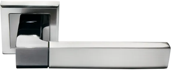 FUKOKU, ручка дверная MH-28 SN/BN-S, на квадратной накладке, цвет - бел. никель/черн. никель фото купить Улан-Удэ