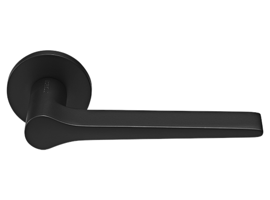 LAND ручка дверная  на круглой розетке 6 мм, MH-60-R6 BL, цвет - чёрный фото купить Улан-Удэ