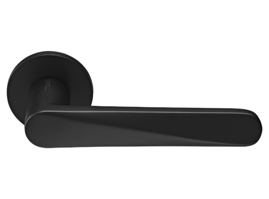 CAYAN - ручка дверная  на круглой розетке 6 мм, MH-58-R6 BL,  цвет - чёрный фото купить Улан-Удэ